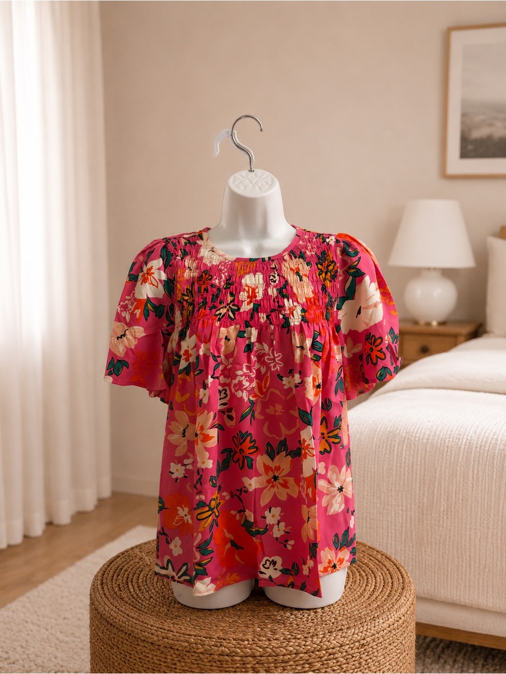 Pink Petal Smocked Blouse